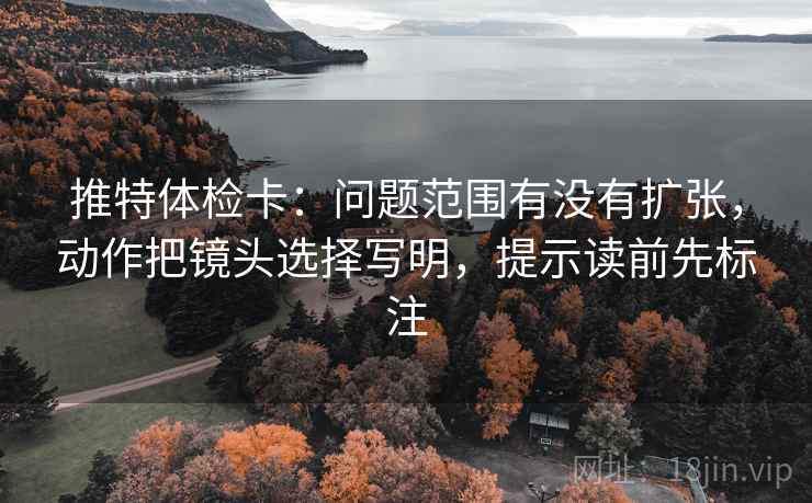 推特体检卡：问题范围有没有扩张，动作把镜头选择写明，提示读前先标注