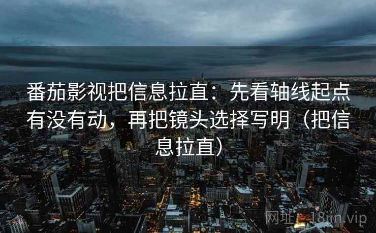 番茄影视把信息拉直：先看轴线起点有没有动，再把镜头选择写明（把信息拉直）  第1张