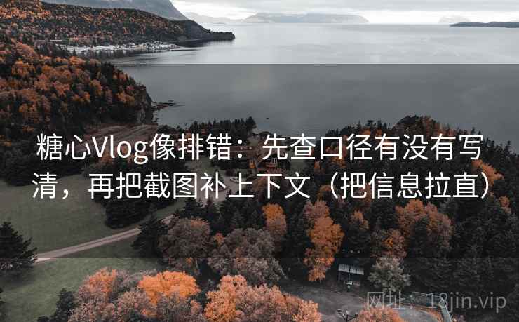 糖心Vlog像排错：先查口径有没有写清，再把截图补上下文（把信息拉直）  第2张