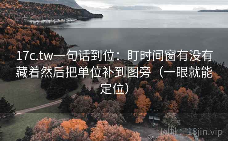 17c.tw一句话到位：盯时间窗有没有藏着然后把单位补到图旁（一眼就能定位）